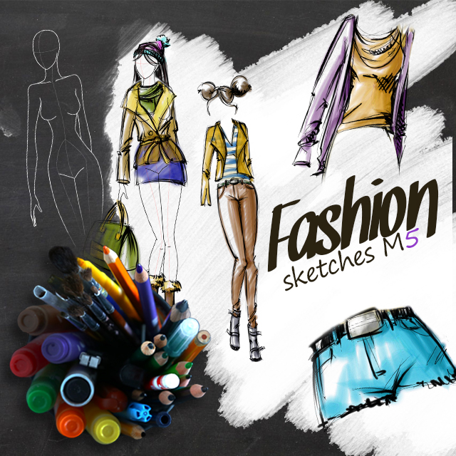 fashion sketches clipart